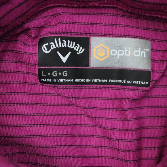 Callaway Opti-Dri Polo Shirt Mens Large Purple Golf Poly Stretch Short Sleeve - Picture 8 of 13